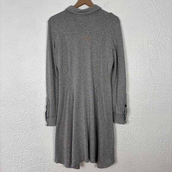 Free People Grey Button Front Sweater Dress Size Large - Picture 2 of 4